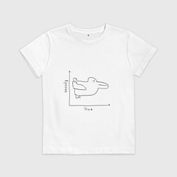 Футболка хлопковая детская Утка - кролик, цвет: белый