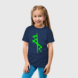 Футболка хлопковая детская Logotype - Cyberpunk: Edgerunners, цвет: тёмно-синий — фото 2