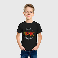 Футболка хлопковая детская AC-DC Высокое напряжение, цвет: черный — фото 2