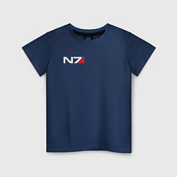 Футболка хлопковая детская Логотип N7, цвет: тёмно-синий