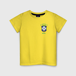 Футболка хлопковая детская Сборная Бразилии, цвет: желтый