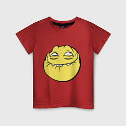 Футболка хлопковая детская Smiley trollface, цвет: красный