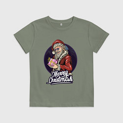 Детская футболка Санта с подарком