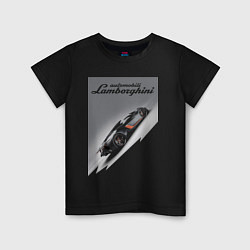 Футболка хлопковая детская Lamborghini - concept - sketch, цвет: черный