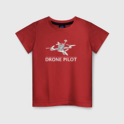 Футболка хлопковая детская Drones pilot, цвет: красный