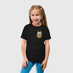 Футболка хлопковая детская Сборная Аргентины логотип, цвет: черный — фото 2