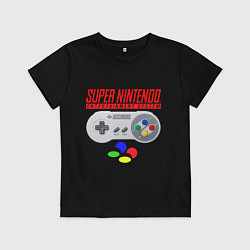 Футболка хлопковая детская Super nintendo joystick, цвет: черный