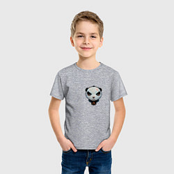 Футболка хлопковая детская Хмурый панда, цвет: меланж — фото 2