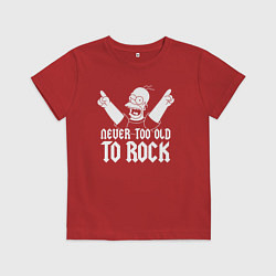 Футболка хлопковая детская Рок не стареет, цвет: красный
