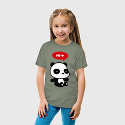 Футболка хлопковая детская Милый маленький пандёныш, цвет: авокадо — фото 2