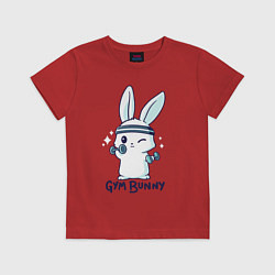 Футболка хлопковая детская Gym bunny, цвет: красный