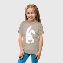 Футболка хлопковая детская Lovely bunny, цвет: миндальный — фото 2