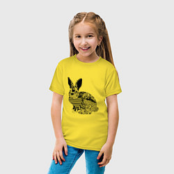 Футболка хлопковая детская Rabbit in patterns, цвет: желтый — фото 2
