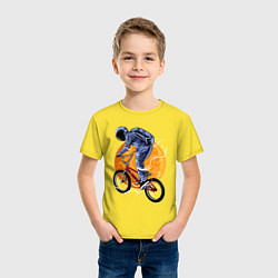 Футболка хлопковая детская Space rider, цвет: желтый — фото 2