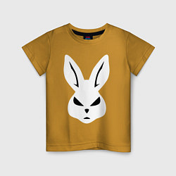Футболка хлопковая детская Evil bunny head, цвет: горчичный