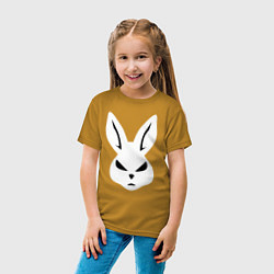 Футболка хлопковая детская Evil bunny head, цвет: горчичный — фото 2