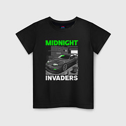 Футболка хлопковая детская Midnight inviders - Toyota Supra, цвет: черный