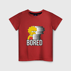 Футболка хлопковая детская Лиза Симпсон - bored, цвет: красный