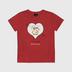 Футболка хлопковая детская Im so ducky to have you, цвет: красный