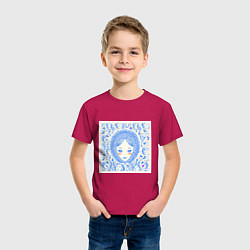 Футболка хлопковая детская Ретро-Снегурочка, цвет: маджента — фото 2