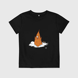 Футболка хлопковая детская Морковик, цвет: черный