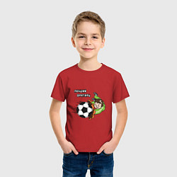 Футболка хлопковая детская Футбол - лучший вратарь, цвет: красный — фото 2