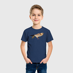 Футболка хлопковая детская Сокол птица, цвет: тёмно-синий — фото 2