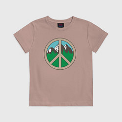 Футболка хлопковая детская Peace nature, цвет: пыльно-розовый