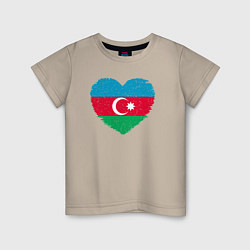 Футболка хлопковая детская Сердце Азербайджана, цвет: миндальный