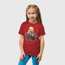 Футболка хлопковая детская Ленин смеётся, цвет: красный — фото 2