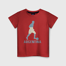 Футболка хлопковая детская Lionel Messi Argentina, цвет: красный