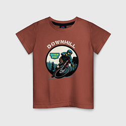 Футболка хлопковая детская Downhill Extreme Sport, цвет: кирпичный