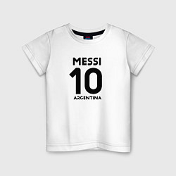 Футболка хлопковая детская Месси Аргентина автограф, цвет: белый