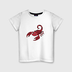 Футболка хлопковая детская Мультяшный скорпион, цвет: белый
