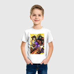 Футболка хлопковая детская Джотаро Куджо - JoJo Bizarre Adventure, цвет: белый — фото 2