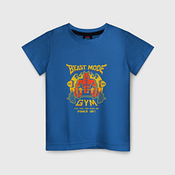 Футболка хлопковая детская Beast mode gym, цвет: синий
