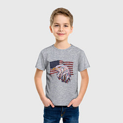 Футболка хлопковая детская American eagle, цвет: меланж — фото 2