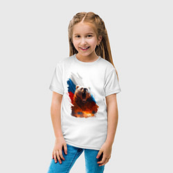 Футболка хлопковая детская Злой русский медведь, цвет: белый — фото 2