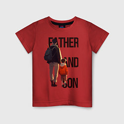 Футболка хлопковая детская Сын и отец, цвет: красный