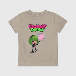 Футболка хлопковая детская Рокси, цвет: миндальный