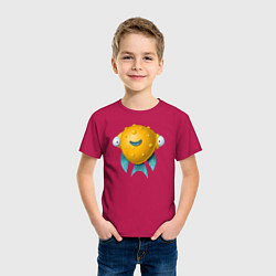 Футболка хлопковая детская Пучеглазая рыба, цвет: маджента — фото 2