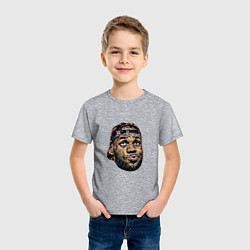 Футболка хлопковая детская Lebron face, цвет: меланж — фото 2