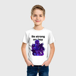 Футболка хлопковая детская Be strong, my boy, цвет: белый — фото 2