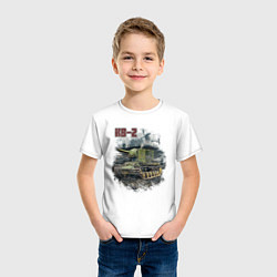 Футболка хлопковая детская В бой на КВ-2, цвет: белый — фото 2