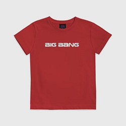 Футболка хлопковая детская Big bang белый логотип, цвет: красный