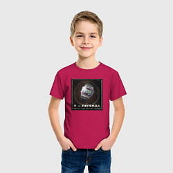 Футболка хлопковая детская Часы Монтана - легенда, цвет: маджента — фото 2