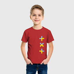 Футболка хлопковая детская TXT vertical logo, цвет: красный — фото 2
