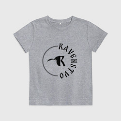 Футболка хлопковая детская RAVENstvo: круговая надпись - K, цвет: меланж