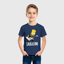 Футболка хлопковая детская Sabaton Барт Симпсон рокер, цвет: тёмно-синий — фото 2