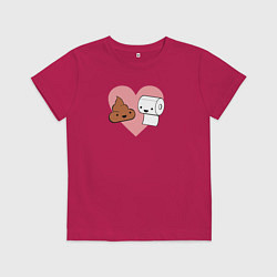 Футболка хлопковая детская Кака и бумага, цвет: маджента